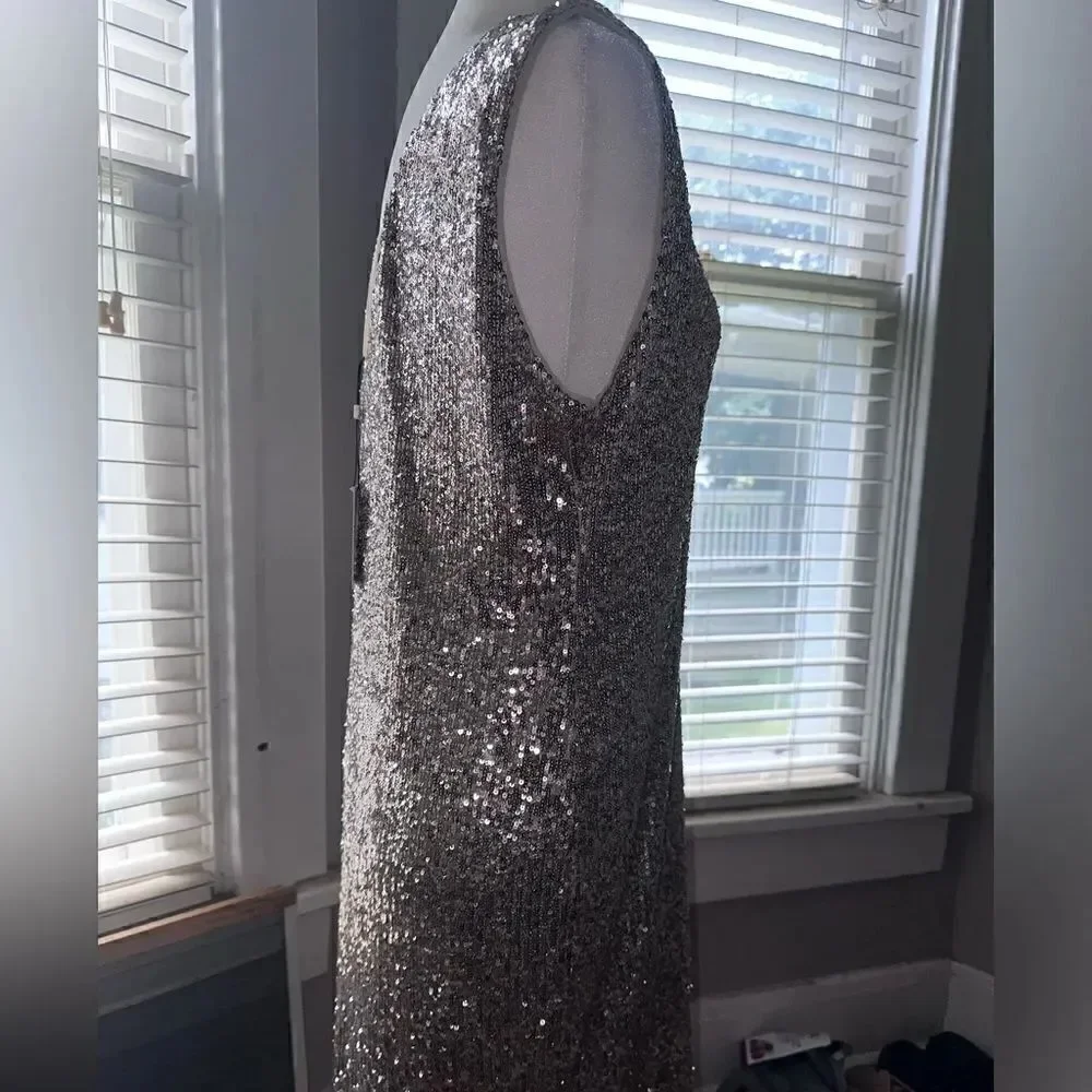 Generation Love | NWTs Deep V-Neck Diana Sequin Dress in Pale Gold Size XL